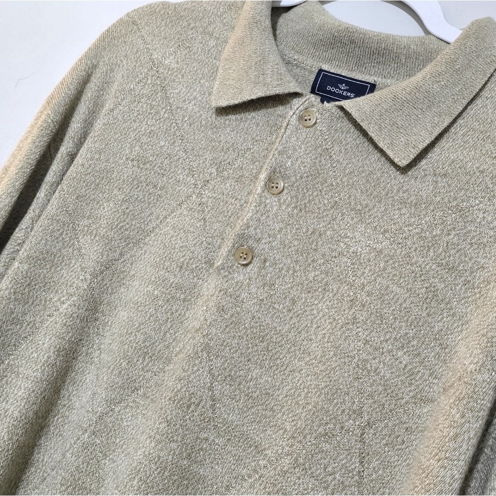 Dockers Men's‎ Tan/Brown Sweater Long Sleeve and Collar Size 3XL